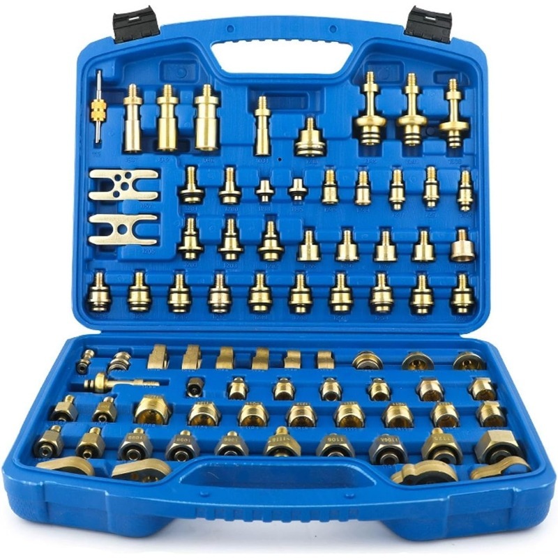 Spring Compressor Tool - 82-teiliges A/C-Klimaanlagen-Lecktest-Detektor-Set, Universelles A/C-Kompressor-Detektions- und Reparaturwerkzeug-Set