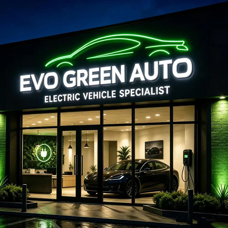Auto Repair Shop Logo - Individuelles LED-Hintergrundbeleuchtetes Buchstaben-Schild für Außenbereich, Wasserdicht,